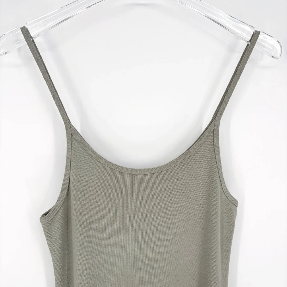 LASZLO Ruby Ribbed Cami Maxi Dress in Sage Gree S - Picture 4 of 9